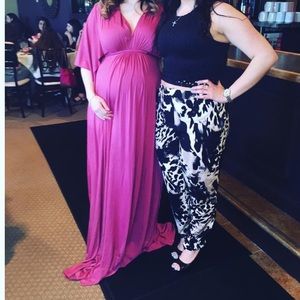 Rachel Pally Maternity Friendly Maxi Dress in Dark Pink Size Small
